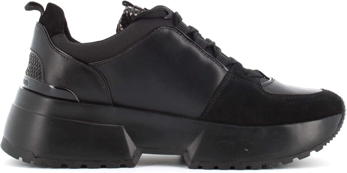michael kors black leather trainers