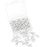 100 Pieces 12x6mm Silver Lobster Clasp Set Lobster Claw Clasps for Jewelry Making and Bracelets for DIY Craft Earring Necklace Bracelet Pendant Choker Jewelry Making Findings and Key Ring Chain