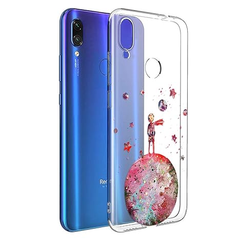Yoedge Xiaomi Redmi Note 7 Hülle, TPU Silikon Transparent Schutzhülle Handyhülle mit The Little Prince Muster Motiv Case Ultr