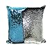 Fengheshun Pillowcase Reversible Sequin Pillow Covers That Changes Color,Throw Pillow Cases for Children 40 x 40 cm (Blue+Sliver)