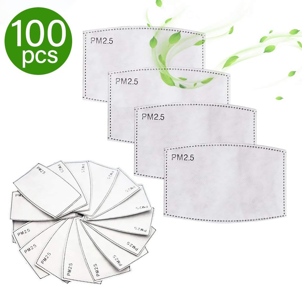 PM2.5 Activated Carbon Filter - 5 Layers Replaceable Anti Haze Filter PM2.5 Replaceable Filters (100PCS)