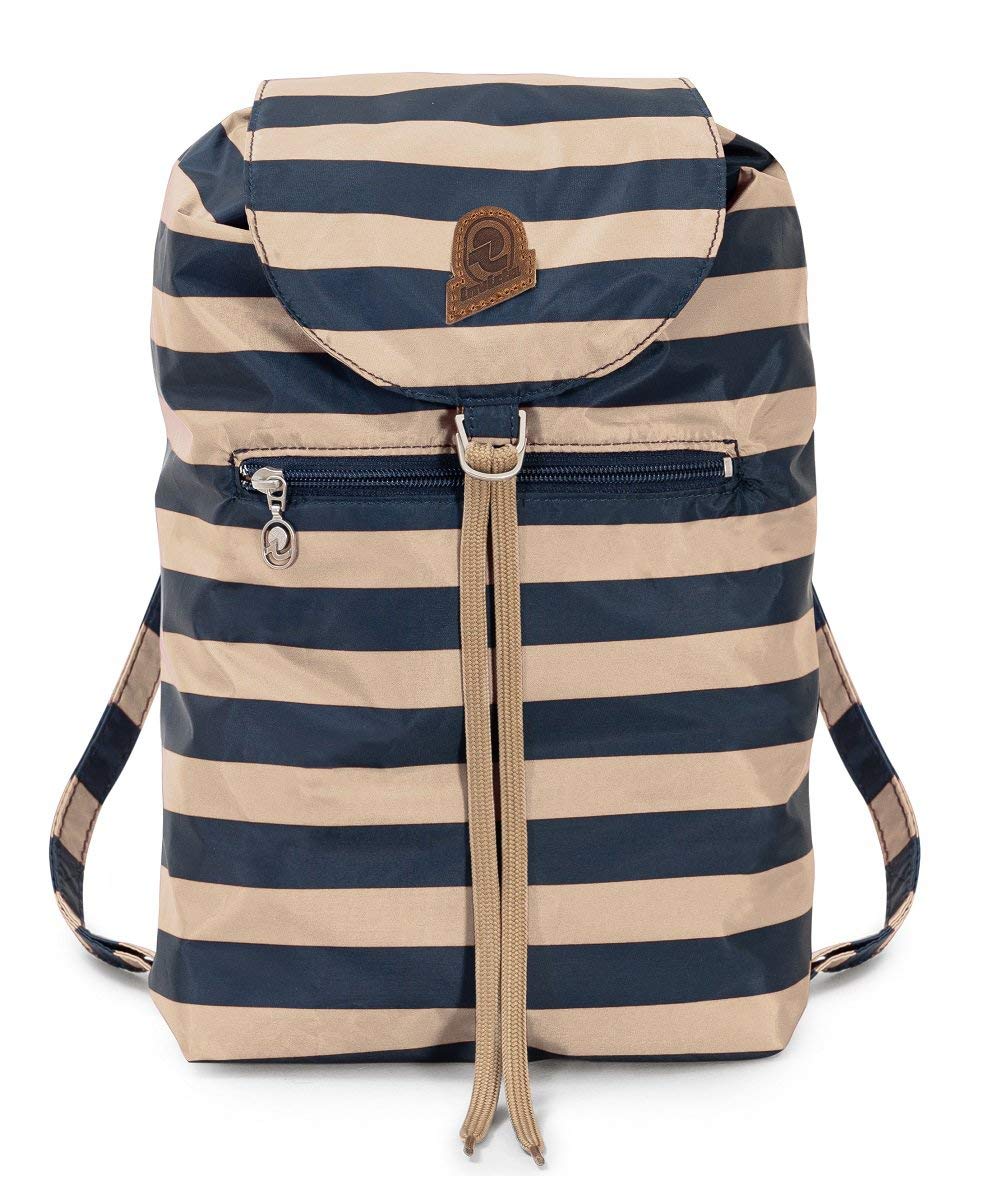 Invicta Backpack, VINTAGE HERITAGE; Minisac Drawstring Backpack, Casual Daypack, Unisex, One Size 8 LT, For Day Trips & Free Time, with Hip-Belt, packable, Italian Design, bicolor beige/blue