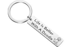 FEELMEM Dog Lover Gifts Life Is Better with A French/Bulldog/Pitbull/Dachshund/Beagle Keychain Dog Owner Gifts