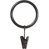 Kenney &ndash; Curtain Rings, Durable Black Metal Rings with Smooth Glide, Fits 1"&ndash;1-1/4" Diameter Curtain Rods, Oil Rubbed Bronze, 14-Pack