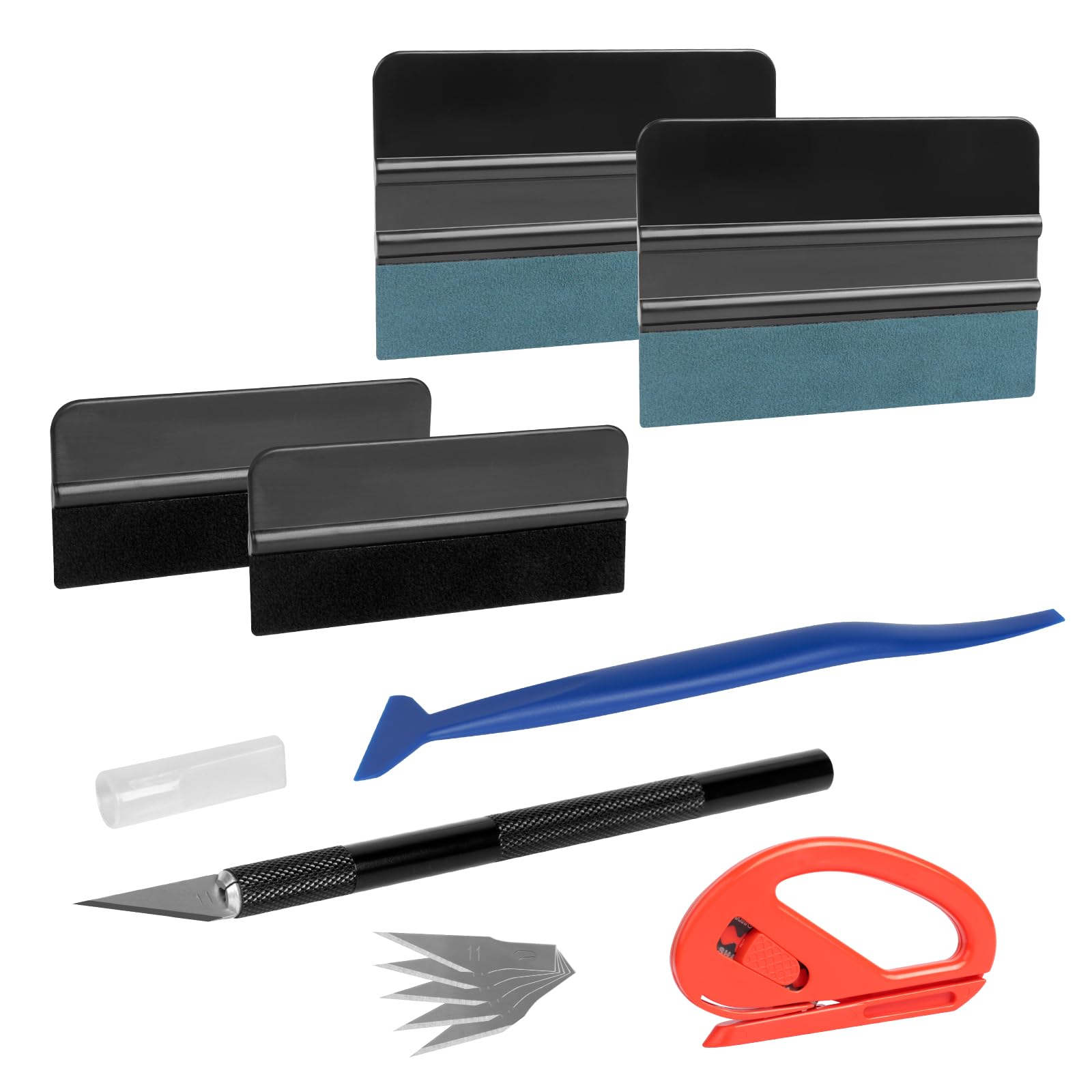 AiQInu Car Vinyl Wrap Squeegee Tools 12pcs, Wallpaper Kit Vinyl Wrap, Vinyl Trimming Tool for Film Vinyl Wrapping, Craft Works, Window Tinting,Car Film Smoothing