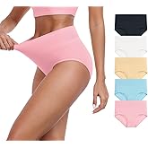 IWOLLENCE Womens Cotton Postpartum Underwear High Waisted Full Coverage Panties Plus Size & Regular