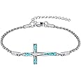 Cross Bracelet 925 Sterling Silver Origami Cross Bracelet Jewelry Gifts for Women Girls