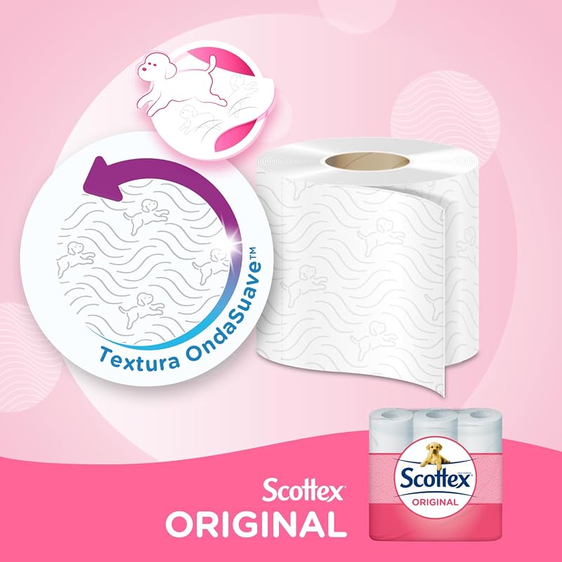Original Papel higiénico, 128 rollos, 4 packs de 32 rollos dos capas que proporcionan el equilibro adecuado en suavidad y resistencia