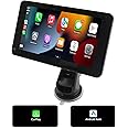 Wireless CarPlay/Android Auto Touch Screen Car Radio Portable Dash Mount Adapter Navigation/Mirror/Link HD LRV/FM/AM/Voice Control 7-inch Scree