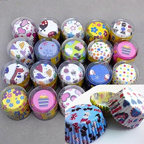 100pcs Random Colorful Paper Cupcake Liner Case Muffin Dessert Baking Cake Cup