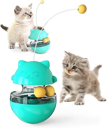 Amazon 猫 おもちゃ おやつボール 自動回転 タンブラー ク漏れ食品 餌入れ食器 早食い防止 運動不足解消 知育玩具 猫犬兼用 給餌ボール ブルー Jixiejumo ペット用品 通販