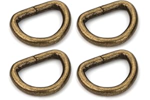 CRAFTMEMORE D-Ring Findings 5/8, 3/4 & 1 Inch Metal Non Welded D Rings for Belts Bags Lanyard Leathercraft Avail 4 Colors (3/4" x 20 Pack, Antique Brass)