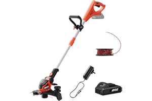 AIVOLT Cordless String Trimmer 24V Battery Powered Weed Eaters & Grass Trimmers Lawn Edger 8000 RPM 12-inch Cordless Weed Wacker, Battery and Fast Charger Included