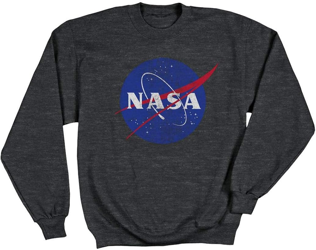 Ripple Junction NASA Distressed Meatball Logo Adult Sweatshirt: Clothing