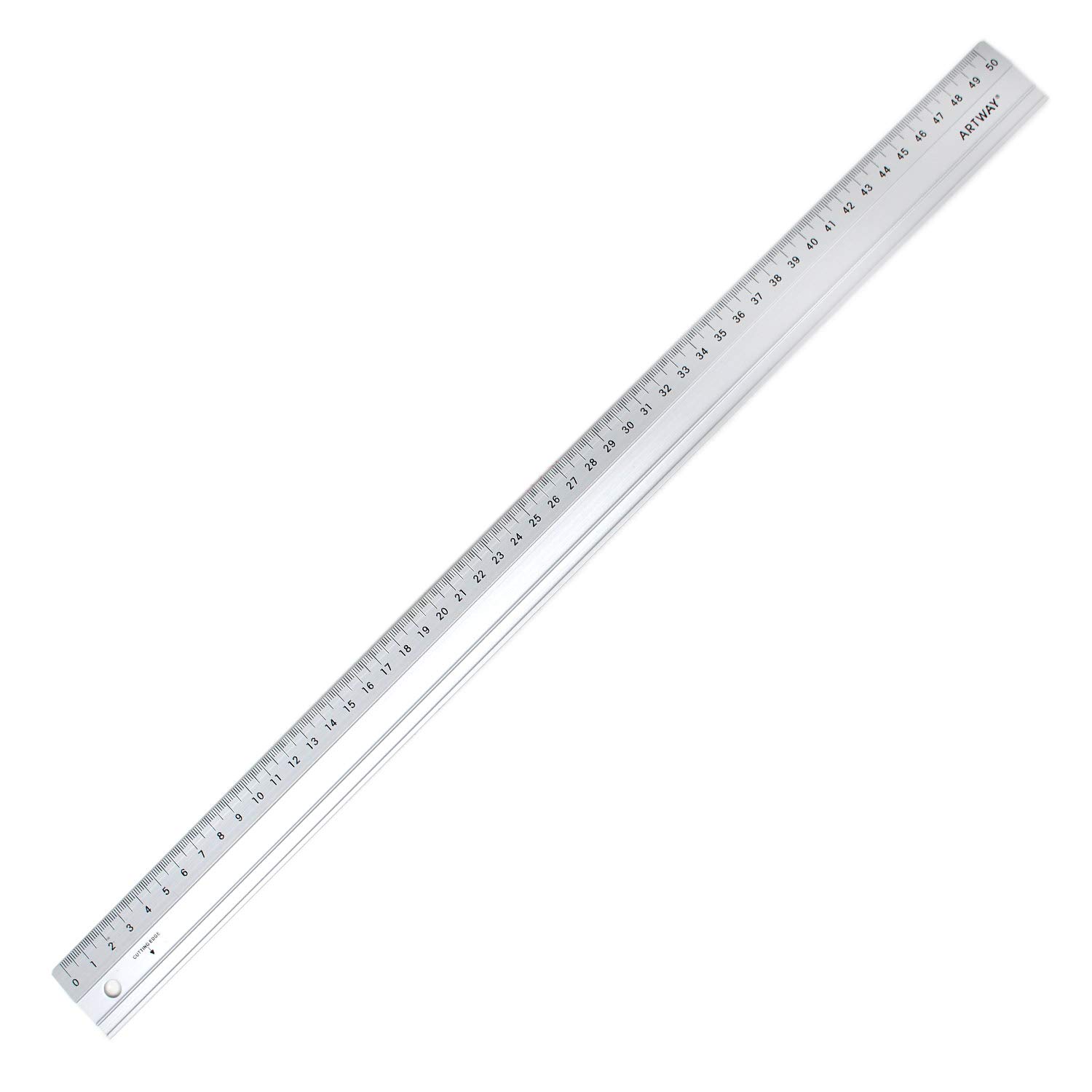 Artway Aluminium Rule with Cutting Edge - 50cm, Silver