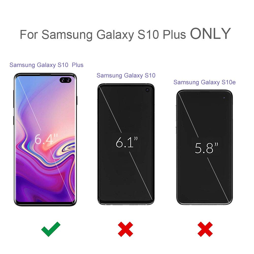 Galaxy S10+ Plus Clear Case 6.4 Inch (2019), Reinforced Corner Protective Bumper case, Soft Slim TPU Silicone Cover for Samsung Galaxy S10+ Phone