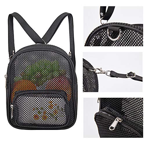 Mini Mesh Backpack, Lightweight See Through Small Daypack, Fashion Mesh