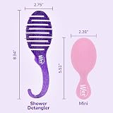 Wet Brush Shower Detangler Purple Glitter - IntelliFlex Bristles view 4