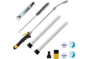 DHLXWENJIE RV Water Heater Anode, Hot Water Heater Flush Wand and Stainless Steel Brush Kit for Cleaning Sediment - Designed for Suburban and Mor-Flo Water Heaters (9 Pcs RV Anode Rod Kit)