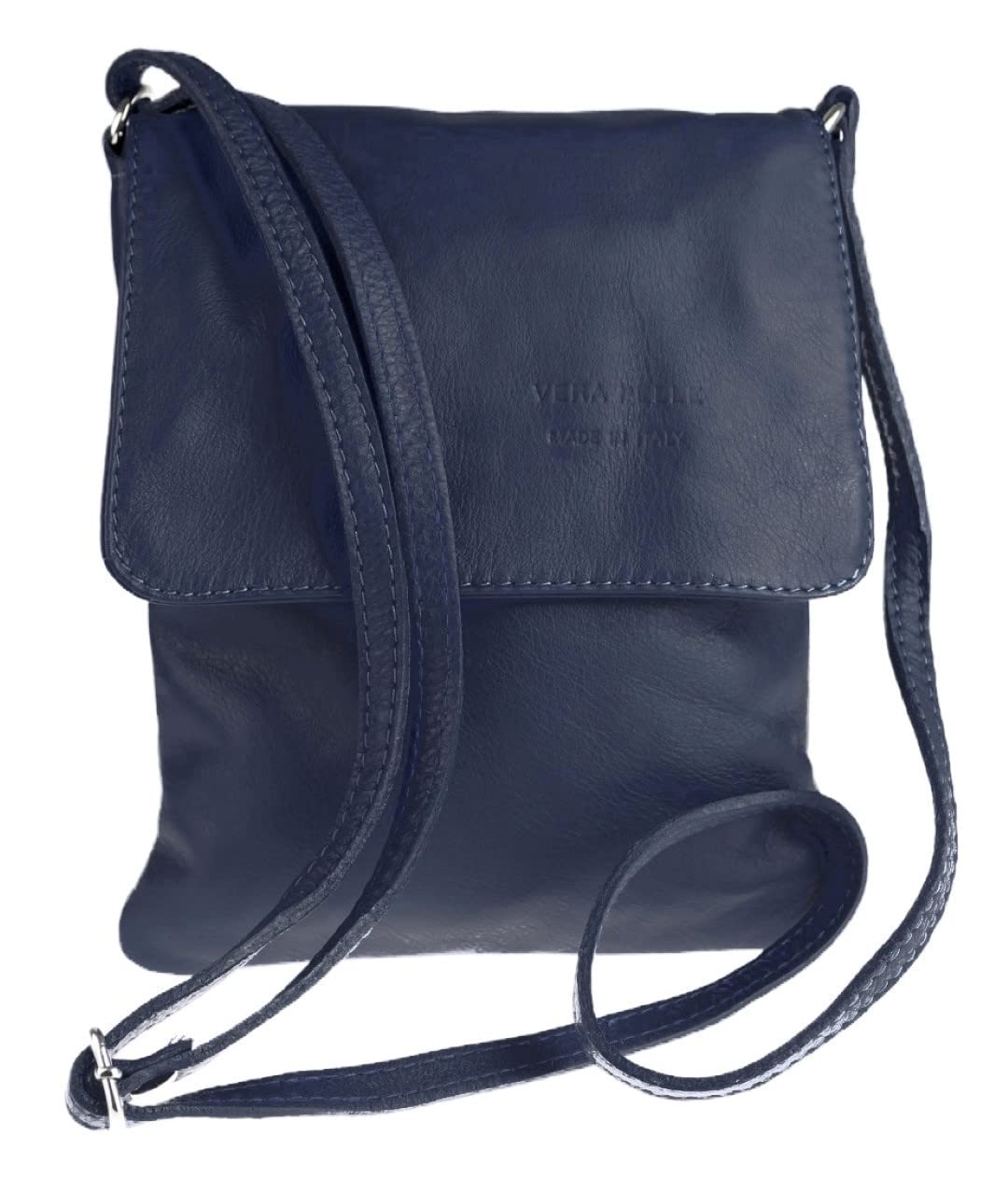 Girly Handbags Womens Genuine Leather Shoulder Bag Small Cross Body Messenger Soft Leather Vera Pelle Phone Holder Holiday - Navy