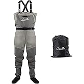 GREENWATER Fly Fishing Breathable Waders for Men Women with Stockingfoot Waterproof Lightweight Chest Waders