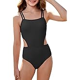 Century Star Girls' One Piece Swimsuits Bathing Suits Teens One Piece Swimwear Cut Out Crossback Sport Teen Kids 10-15 Years