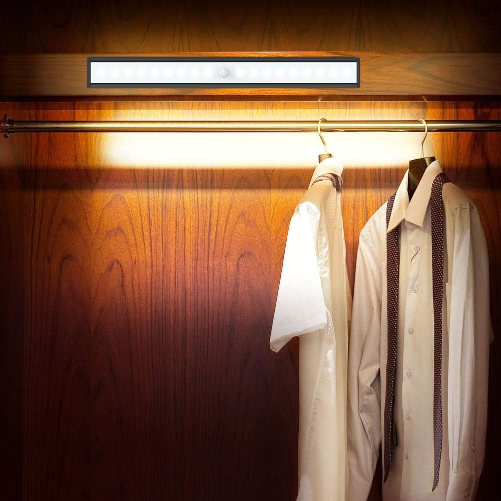 Under Cabinet Lighting, Motion Sensor Closet Light USB Rechargeable 18 LED Night Lights, Stick-on Anywhere Portable Light Bar for Closet Cabinet Counter Wardrobe Stairs Kicthen - - 