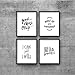 Motivational Words Art Print Set Of 4 (10”X8” Inspirational Quote Wall Art, Inspiring Phrases Canvas Poster For Classroom Study Wall Art Home Decor, No Frame