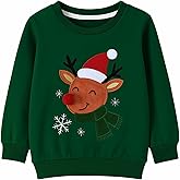 HILEELANG Kids Christmas Sweatshirts Cotton Holiday Tops 2–7 Years