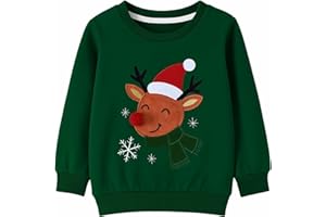 HILEELANG Kids Christmas Sweatshirts Cotton Holiday Tops 2–7 Years