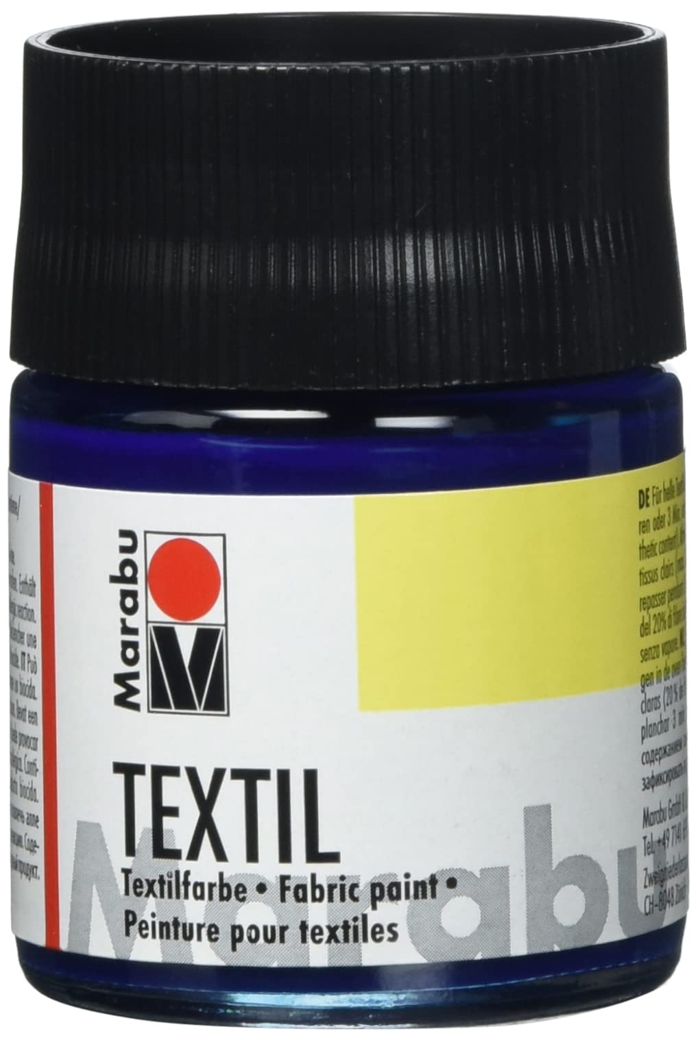 Old Holland Marabu Textil Fabric Paint, Dark Blue, (053), 50ml, For Fabric Painting, Printing Of Coloured Fabrics