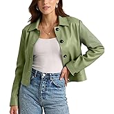 Muzly Women's Faux Leather Cropped Jackets Casual Lightweight Fall Fashion 2025 Winter Coats Outerwear Trendy Clothes