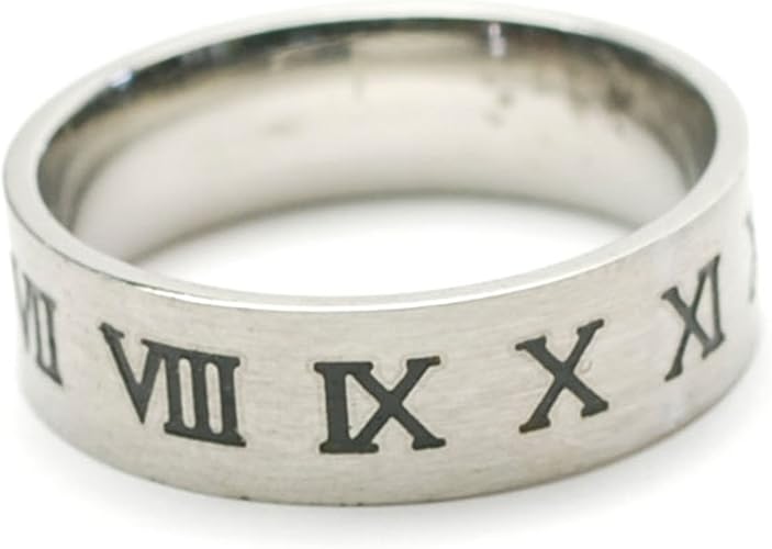 Amazon ローマ数字 ステンレス メッセージ リング レディース メンズ 指輪 アクセサリー 10 リング 通販