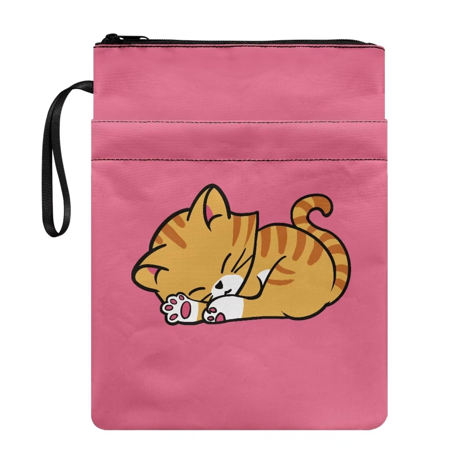 COEQINE Cats Book Cover Pink Book Covers Cars for Girls Who Like Books Book Lovers Protector Book Sleeves with Front Pocket,Pink