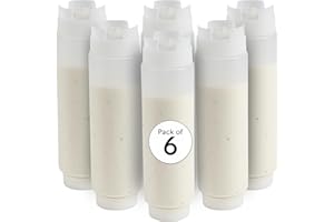 Restaurantware First In First Out 16 Ounce Condiment Squeeze Bottle 6 Refillable Lid FIFO Squeeze Bottle - Precision Dispensing Tip Flexible Clear Plastic Squeeze Bottle For Sauces