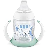 NUK First Choice Tritan Learner Cup, 5 Oz, Pack of 1, Glow-in-the-Dark | Soft Spout, Easy-Grip Handles, BPA Free, Spill Proof, Transition Sippy Cup