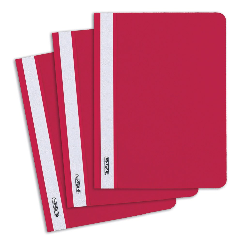Herlitz 975433 A4 File Folder, Made from Polypropylene, with a Transparent Front Cover – red (Pack of 10) a5 red — image 1