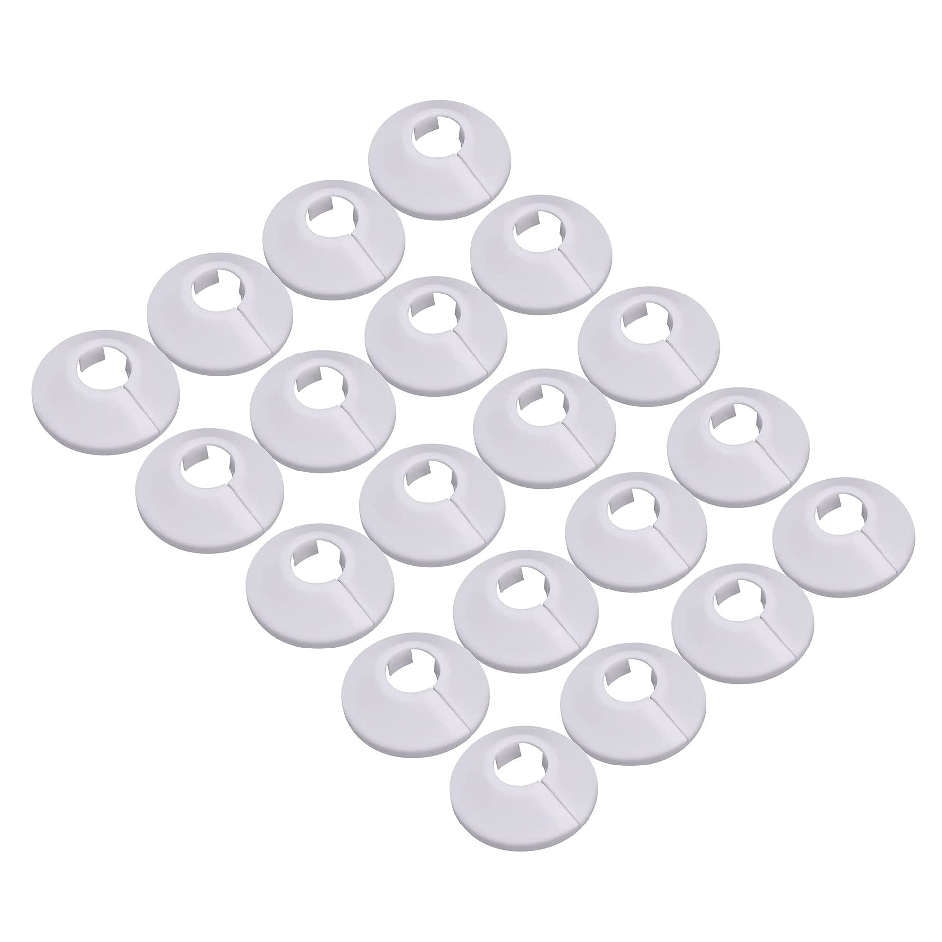 Hsthe Sea 20 PCS Plastic Radiator Pipe Covers White Pipe Collars, Pipe Decoration Cover, White Radiator Pipe Collars, Water Pipe Covers Fit for 16 mm Diameter Pipe