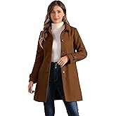 Allegra K Women's Winter Outerwear Overcoat Peter Pan Collar Mid-thigh A-line Single Breasted Pea Coat