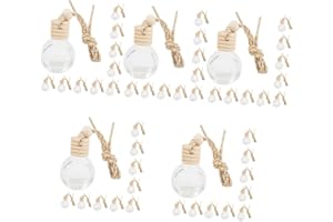 Garneck 50 Pcs Car Perfume Bottle Hanging Glass Bottle for Car Hanging Ornament Glass e Pendant ing Oil Diffuser Perfume Esse