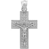 Claddagh Gold Religious Jewelry 925 Sterling Silver Crucifix Filigree Charm Pendant