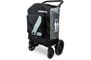 WONDERFOLD Stroller Wagon Travel Cover Featuring Front Storage Pocket, Inner Storage Pocket for Rear Basket and Canopy, and an Optional Wheel Cover (Fits Only W4)