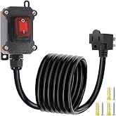 Inline Extension Cord Switch with 14AWG Cable Piggyback Plug(3-Pronged) | On/Off Switch, Cord Switch Heavy Duty, AC/DC 15A-125V Inline Power (10FT)