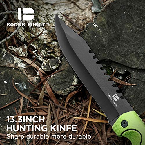 BOONE Hunting Knives Tanto Fixed Blade Knife with Sheath