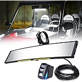 Xprite 13" UTV Rear View Center Mirror w/Interior Lights and Rocker Switch, Aluminum Rearview Mirrors fits 1.75"-2" Mount for Polaris RZR Can-Am X3 Arctic Cat Kawasaki Yamaha, Patent Design