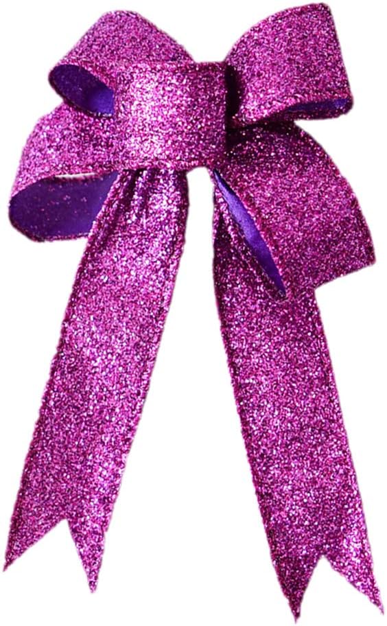 BESTOYARD Christmas Glitter Bow Ornaments DIY Bow Tree