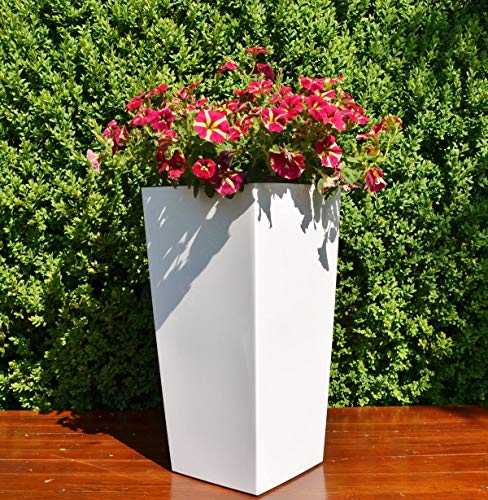 MELTOM Blumentopf aus Kunststoff in Hochglanz Pflanzkübel Blumenkübel mit Herausnehmbaren Einsatz (XL) – Bild 8