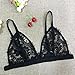 Toraway Bra Top Women Translucent Sheer Lace Strap Lingerie Bra Bustier Top (Small, Black)