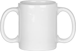 HealthGoodsIn Dual Handle Mug (Double Grip Mug) to Aid Tremors, 11.83 US Fl. Oz. (350 Ml), (White)