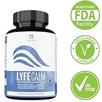 Calming Supplement by Lyfe Labs, Anxiety Relief 5 htp with Ashwagandha, St. John’s Wort, and Chamomile, Improve Mood, Supports Stress Relief, Supports Ability to Focus, 60 Capsules